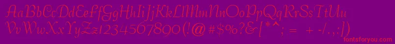 GeCoterieScriptNormal-Schriftart – Rote Schriften auf violettem Hintergrund