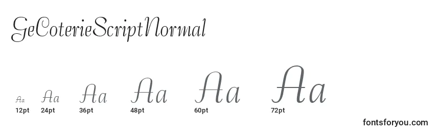 GeCoterieScriptNormal Font Sizes