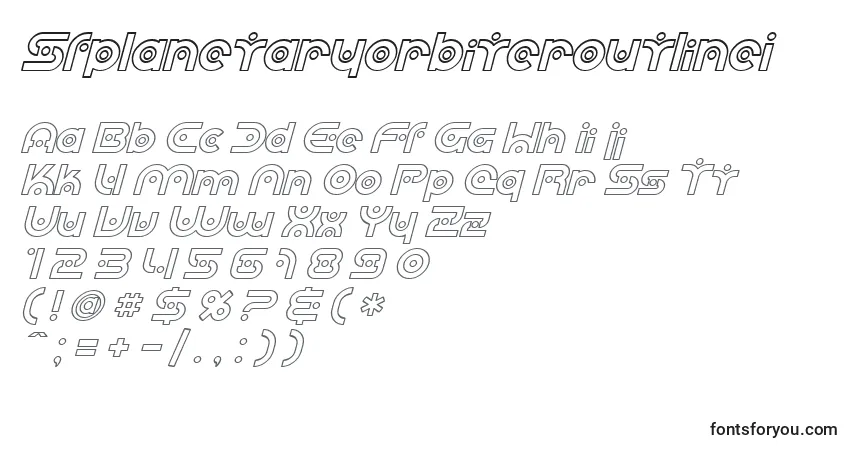 Schriftart SfplanetaryorbiteroutlineI – Alphabet, Zahlen, spezielle Symbole