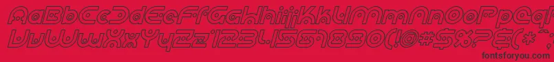 SfplanetaryorbiteroutlineI Font – Black Fonts on Red Background