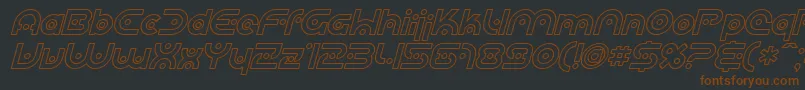 SfplanetaryorbiteroutlineI Font – Brown Fonts on Black Background