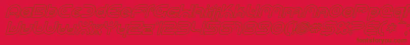 SfplanetaryorbiteroutlineI Font – Brown Fonts on Red Background