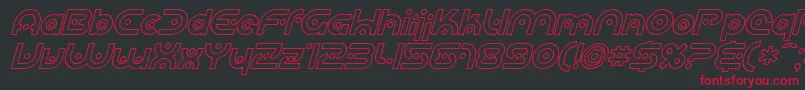 SfplanetaryorbiteroutlineI Font – Red Fonts on Black Background
