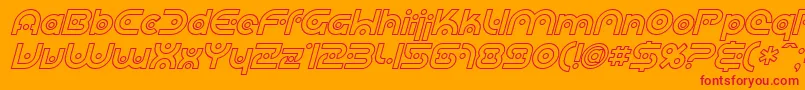 Шрифт SfplanetaryorbiteroutlineI – красные шрифты на оранжевом фоне