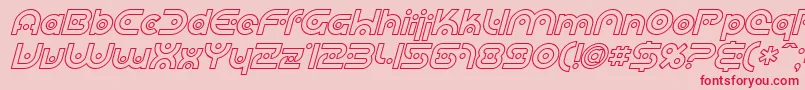 フォントSfplanetaryorbiteroutlineI – ピンクの背景に赤い文字