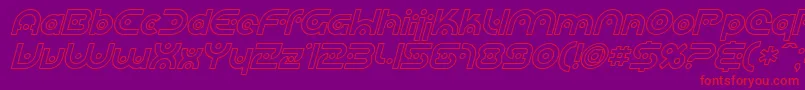 SfplanetaryorbiteroutlineI Font – Red Fonts on Purple Background
