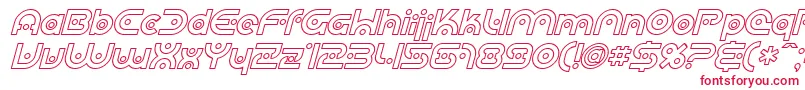 SfplanetaryorbiteroutlineI-Schriftart – Rote Schriften auf weißem Hintergrund
