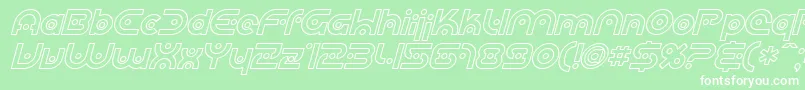 フォントSfplanetaryorbiteroutlineI – 緑の背景に白い文字