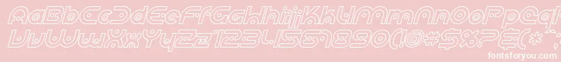 SfplanetaryorbiteroutlineI Font – White Fonts on Pink Background