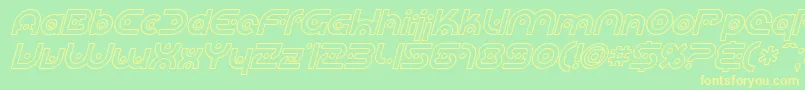 SfplanetaryorbiteroutlineI Font – Yellow Fonts on Green Background