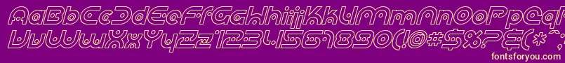 SfplanetaryorbiteroutlineI Font – Yellow Fonts on Purple Background