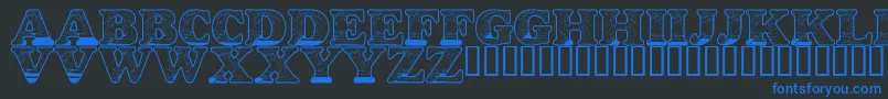 LmsKissDeGirl Font – Blue Fonts on Black Background