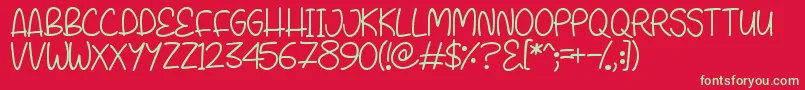 ShineWithMe Font – Green Fonts on Red Background
