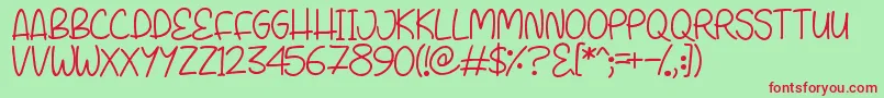 ShineWithMe Font – Red Fonts on Green Background