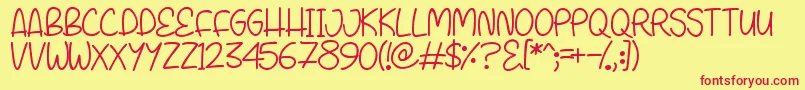ShineWithMe Font – Red Fonts on Yellow Background