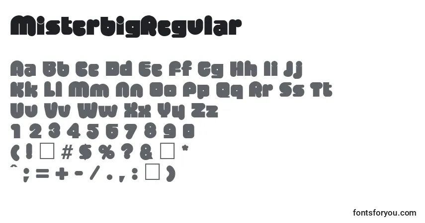 A fonte MisterbigRegular – alfabeto, números, caracteres especiais