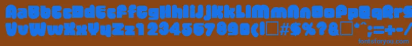 MisterbigRegular Font – Blue Fonts on Brown Background