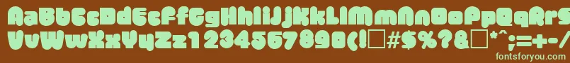 MisterbigRegular-fontti – vihreät fontit ruskealla taustalla