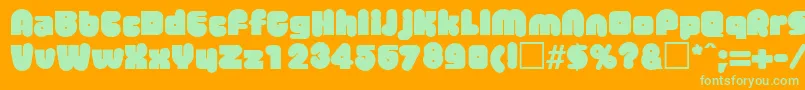MisterbigRegular-fontti – vihreät fontit oranssilla taustalla