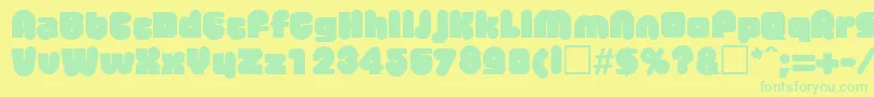 MisterbigRegular Font – Green Fonts on Yellow Background