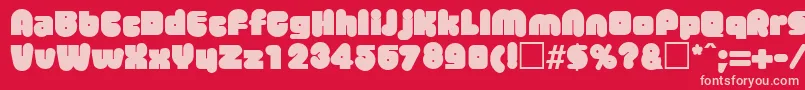 MisterbigRegular Font – Pink Fonts on Red Background