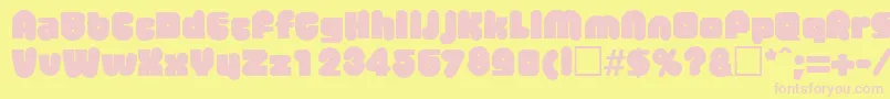 Шрифт MisterbigRegular – розовые шрифты на жёлтом фоне