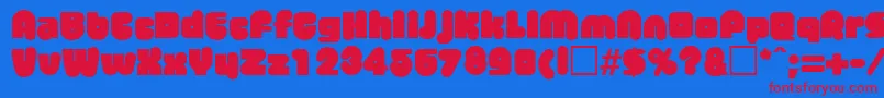 MisterbigRegular Font – Red Fonts on Blue Background