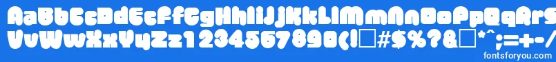 フォントMisterbigRegular – 青い背景に白い文字