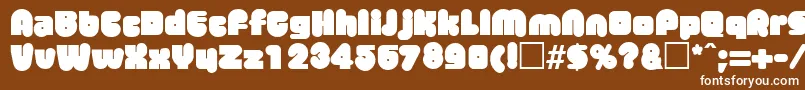 MisterbigRegular-Schriftart – Weiße Schriften auf braunem Hintergrund