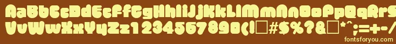 MisterbigRegular-fontti – keltaiset fontit ruskealla taustalla
