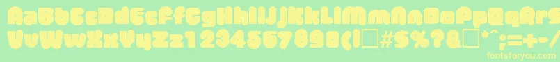 MisterbigRegular Font – Yellow Fonts on Green Background