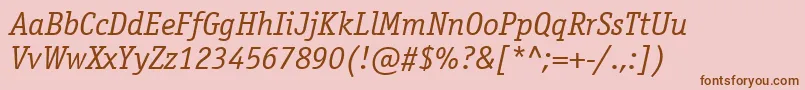 OfficinaserifcttItalic Font – Brown Fonts on Pink Background