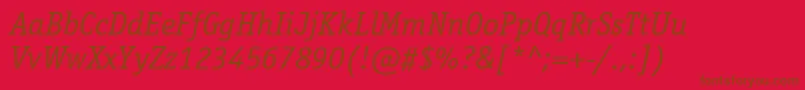 OfficinaserifcttItalic Font – Brown Fonts on Red Background
