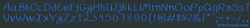 99%25handwritting Font – Blue Fonts on Black Background