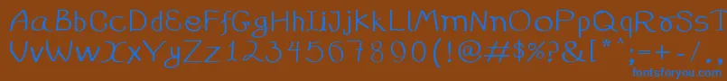 99%25handwritting Font – Blue Fonts on Brown Background