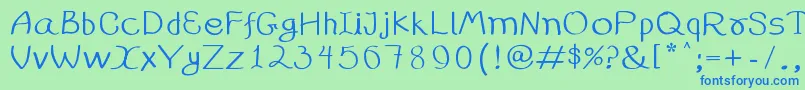 99%25handwritting Font – Blue Fonts on Green Background