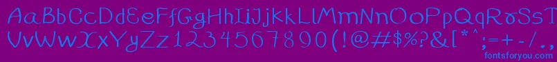 99%25handwritting Font – Blue Fonts on Purple Background