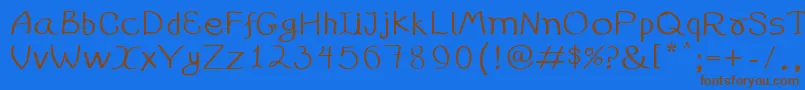 99%25handwritting Font – Brown Fonts on Blue Background