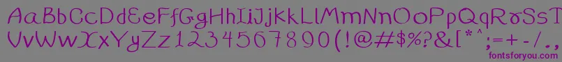 99%25handwritting Font – Purple Fonts on Gray Background