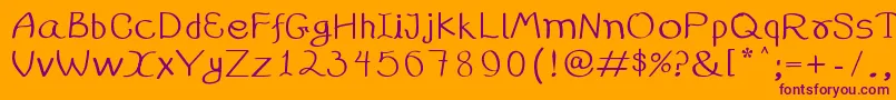 99%25handwritting Font – Purple Fonts on Orange Background