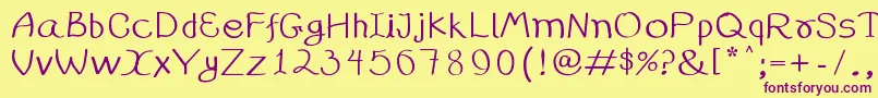 99%25handwritting Font – Purple Fonts on Yellow Background