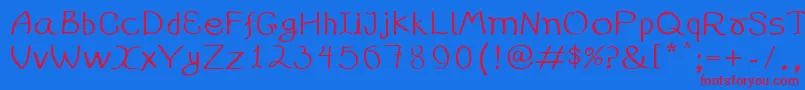 Fonte 99%25handwritting – fontes vermelhas em um fundo azul