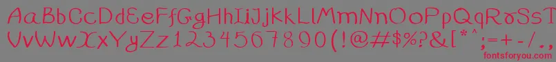 フォント99%25handwritting – 赤い文字の灰色の背景