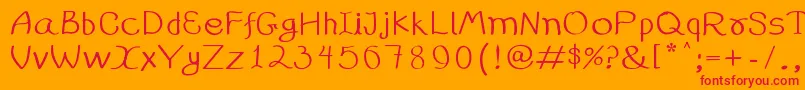 99%25handwritting Font – Red Fonts on Orange Background