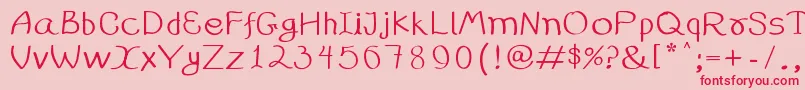 99%25handwritting Font – Red Fonts on Pink Background