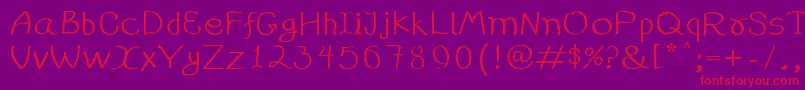Czcionka 99%25handwritting – czerwone czcionki na fioletowym tle