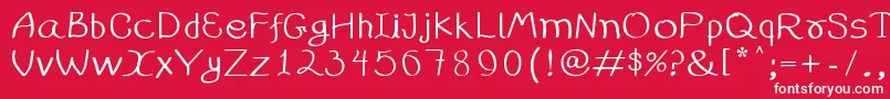 99%25handwritting Font – White Fonts on Red Background