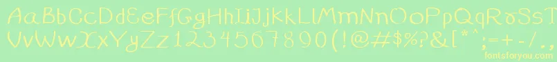 99%25handwritting Font – Yellow Fonts on Green Background