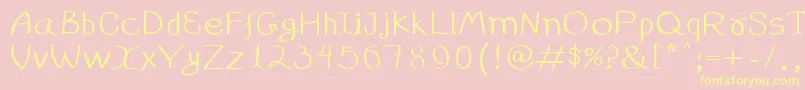 99%25handwritting Font – Yellow Fonts on Pink Background