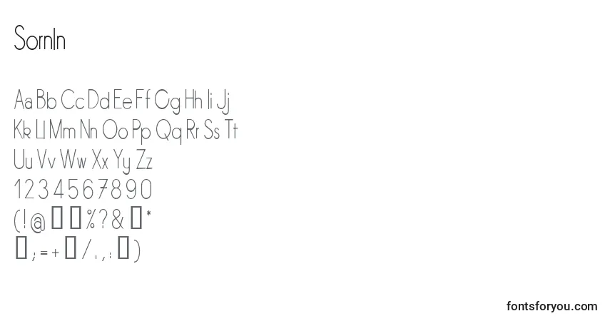 Шрифт Sornln – алфавит, цифры, специальные символы